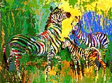 Zebra Family by Leroy Neiman